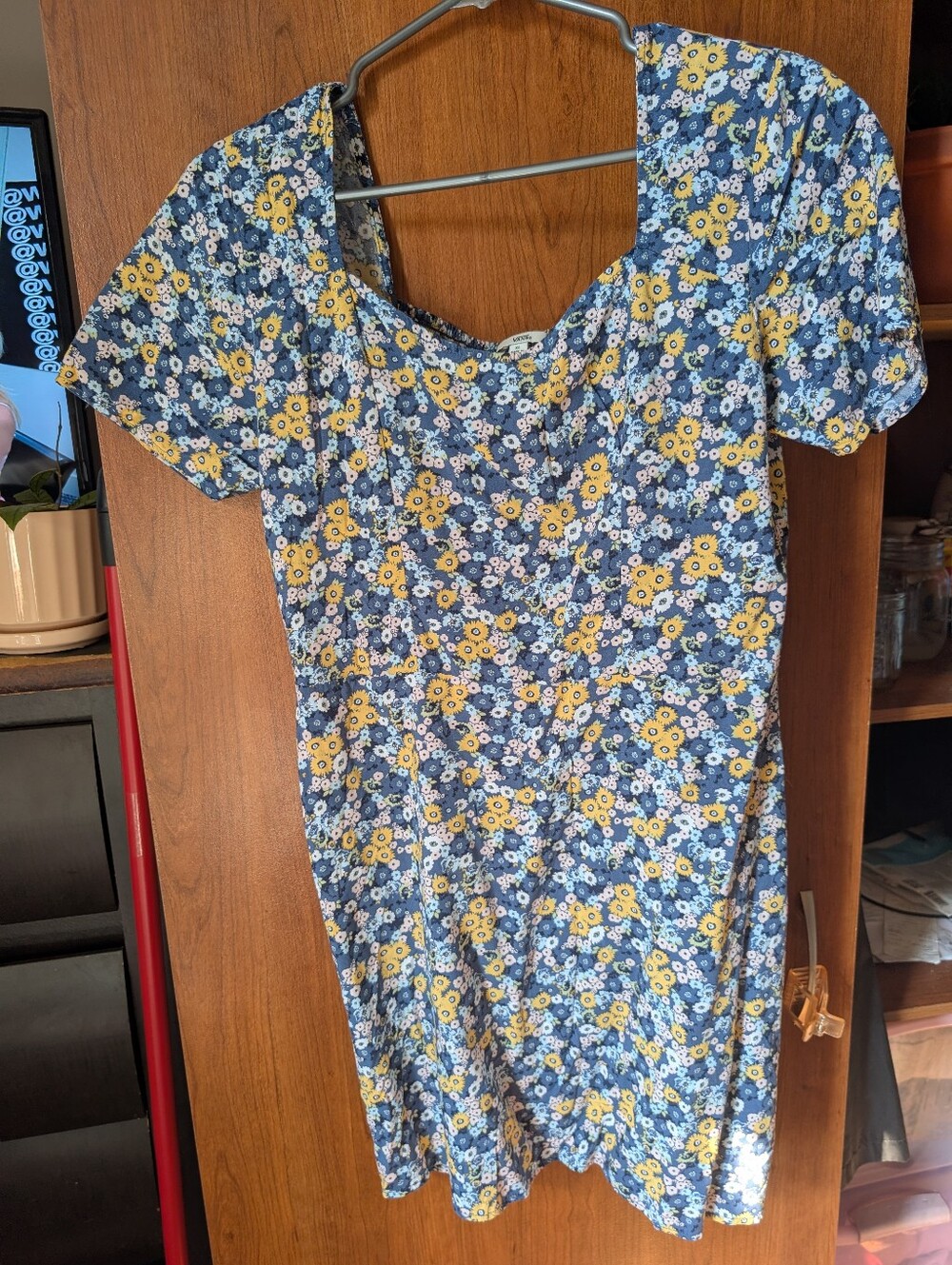 Vans Blue Floral Mini Dress with Yellow Accents